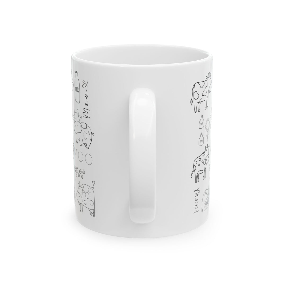 Black and White Cow Mug, 11oz